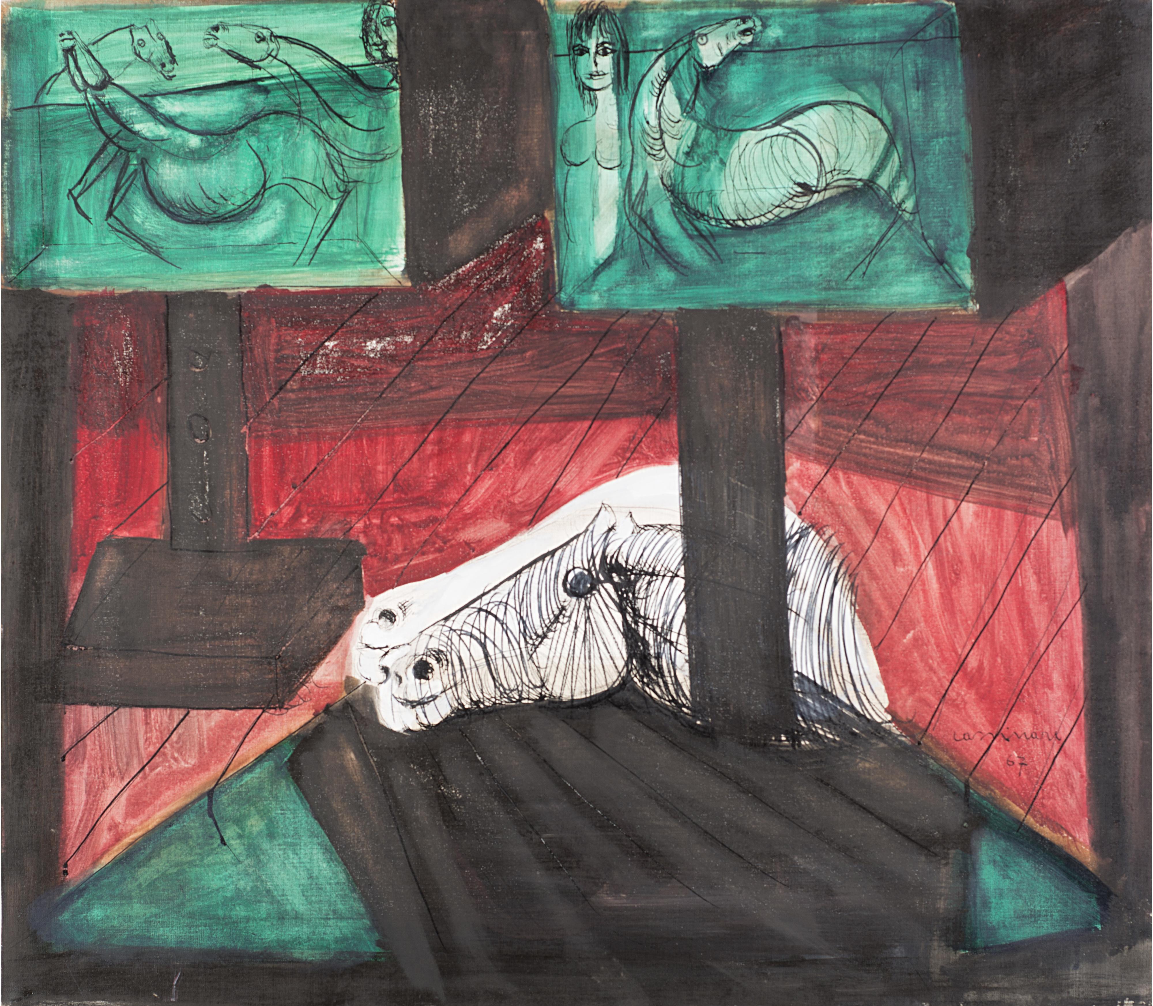 Bruno Cassinari - Interno con testa di cavallo