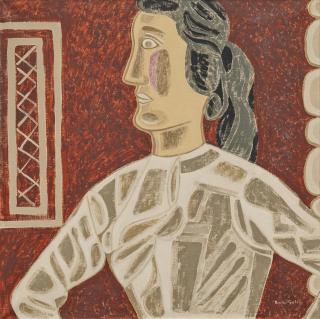 Bruno Goller - Frau in weißer Bluse.