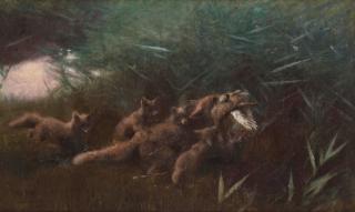 Bruno Liljefors - A family of foxes