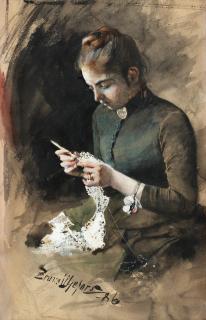 Bruno Liljefors - Anna Liljefors crocheting