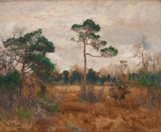 Bruno Liljefors - Autumn Landscape with Moose