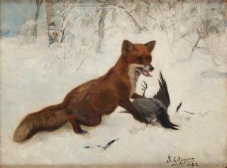 Bruno Liljefors - Fox and crow