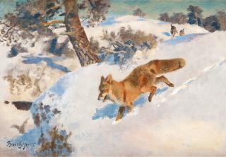 Bruno Liljefors - Fox in a winter landscape