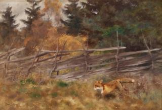Bruno Liljefors - Fox in autumn landscape