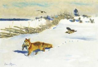 Bruno Liljefors - Fox, Pheasant, Crow