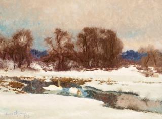 Bruno Liljefors - Swans in a winter landscape