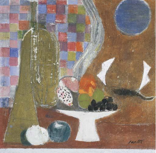 Bruno Saetti - Composizione con fruttiera e tromba