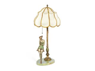 Bruno Zach - An Art Deco Cold-Painted Figural Table Lamp, circa 1925