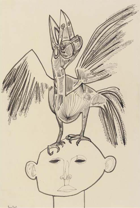 Bryan Kneale, R.A. - Bird on Head