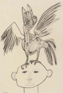 Bryan Kneale, R.A. - Bird on Head