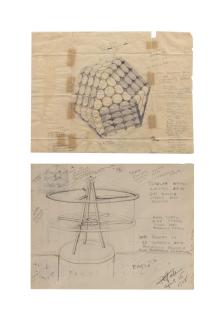 Buckminster Fuller - Dymaxion Nuclear Growth; together with Preliminary Sketch for Dymaxion House, Fuller Building Unit (two works)