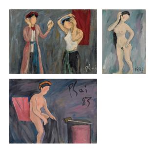 Bui Xuan Phai - Acteurs Du Cheo/ Nue/ Femme À Sa Toilette