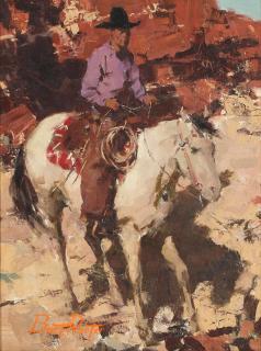 Burt Procter - Cowboy on horseback