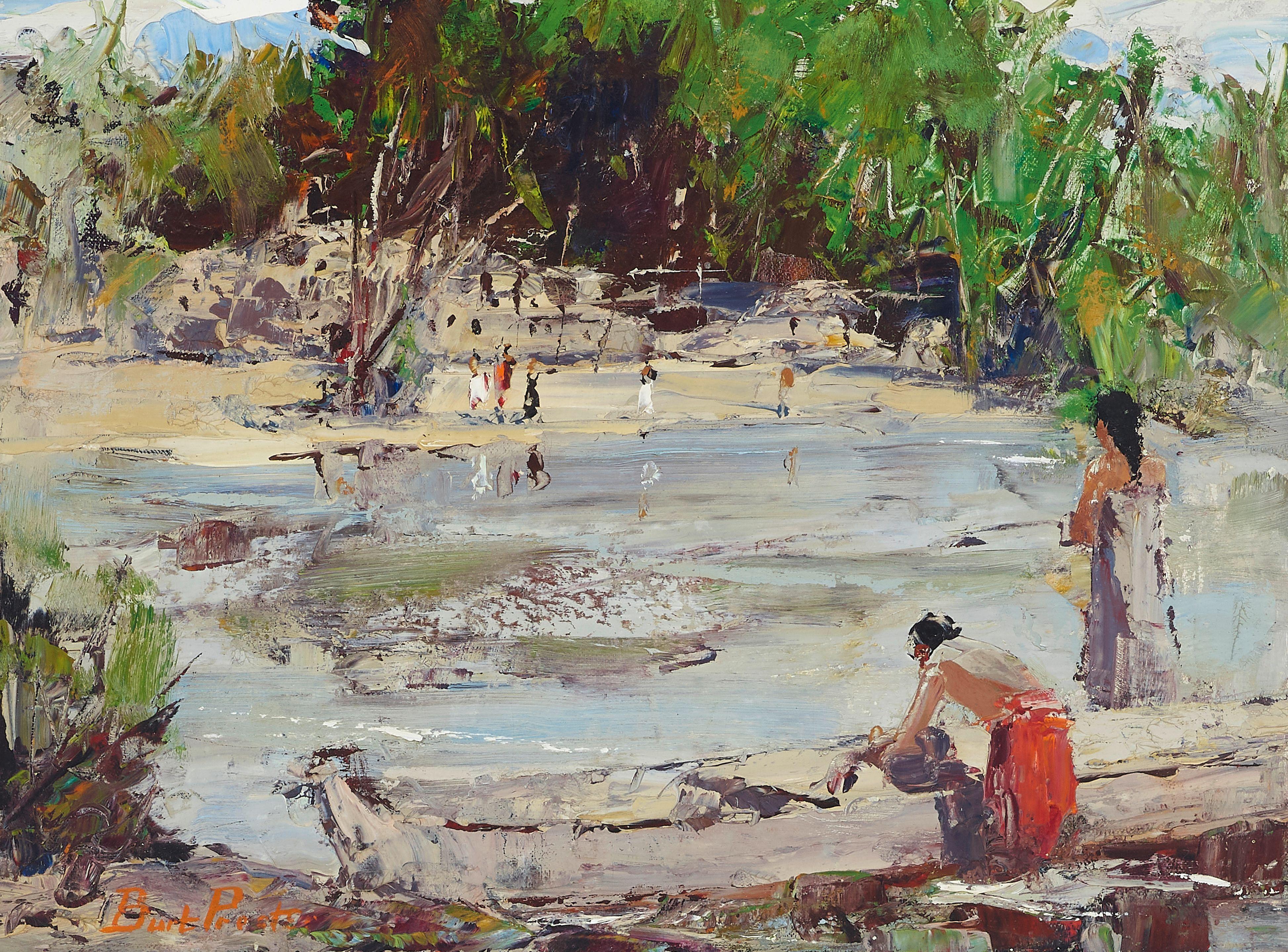 Burt Procter - Figures at a Tropical Island Lagoon