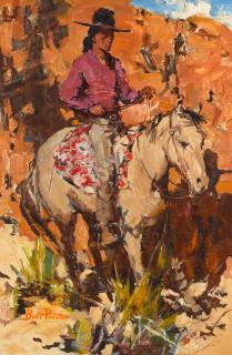 Burt Procter - Native American figure on horseback
