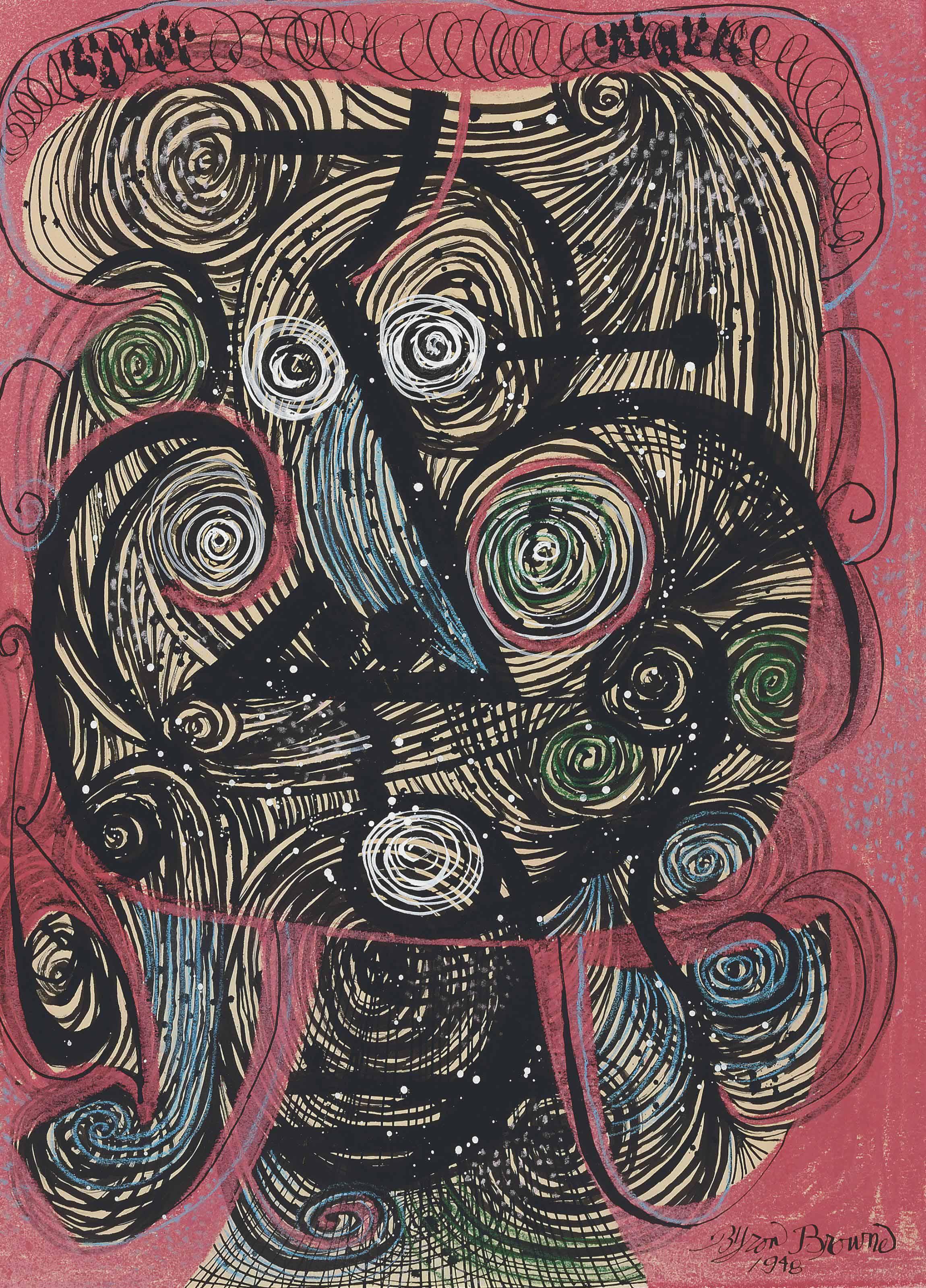 Byron Browne - Head in Black and Scarlet