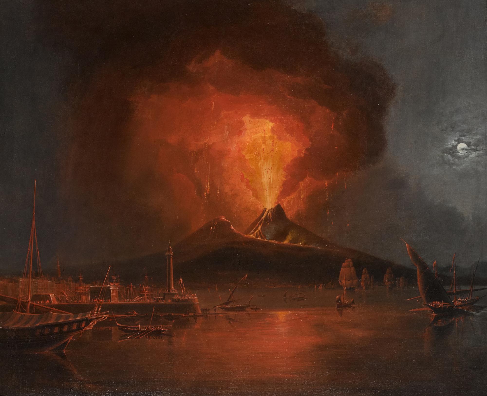 C. John M. Whichelo - A Moonlit View Over The Bay Of Naples, With The Eruption Of Vesuvius On 22 February 1822