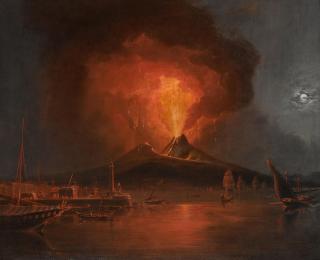 C. John M. Whichelo - A Moonlit View Over The Bay Of Naples, With The Eruption Of Vesuvius On 22 February 1822