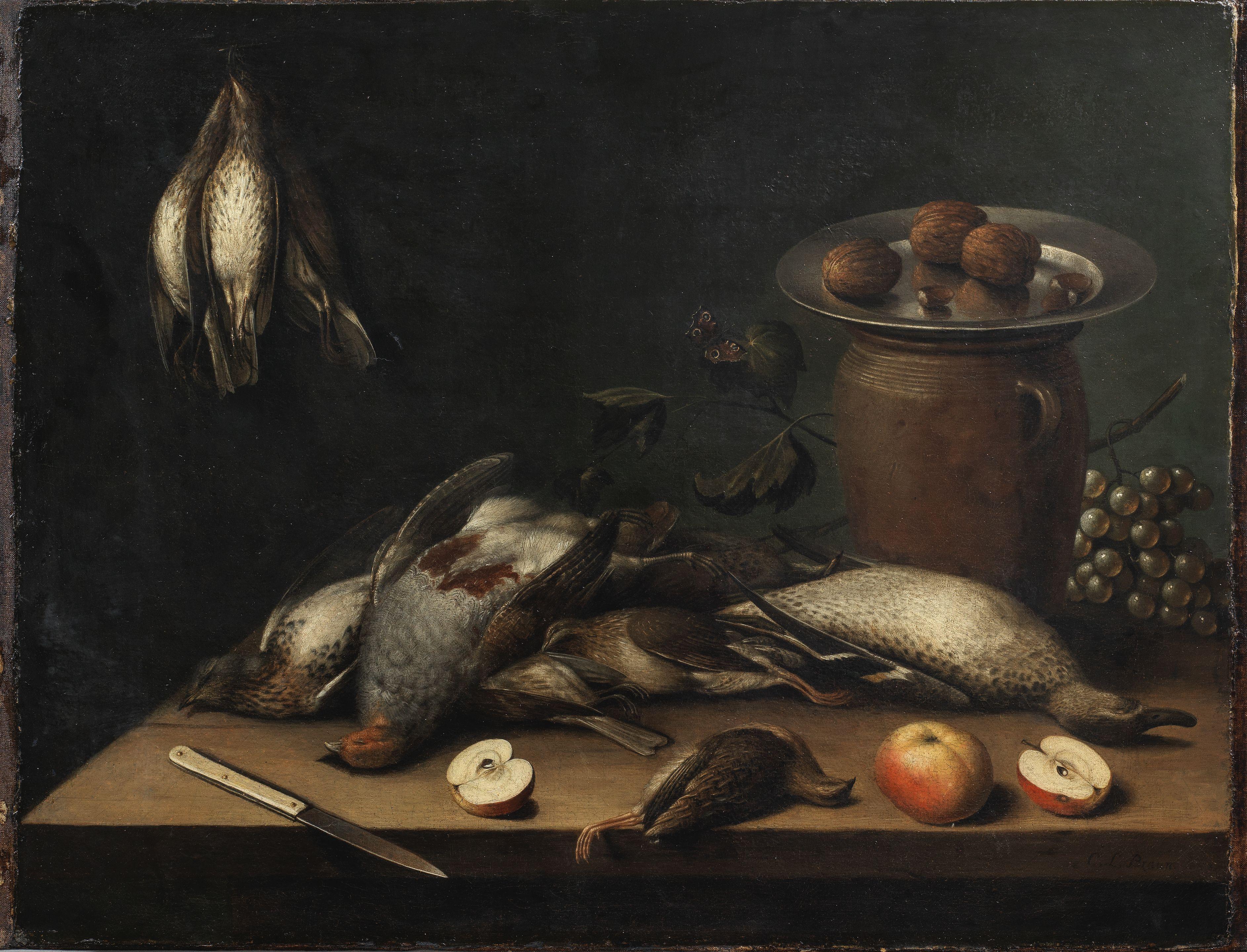 C.L Braun - A table top still life with dead birds