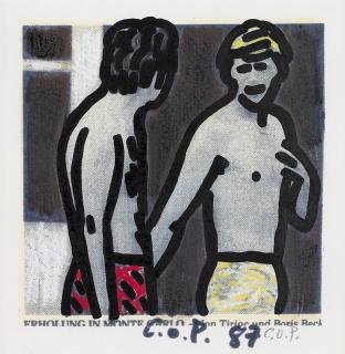 C.O. Paeffgen - Ohne Titel (Erholung in Monte Carlo - Ion Tiriac und Boris Becker)