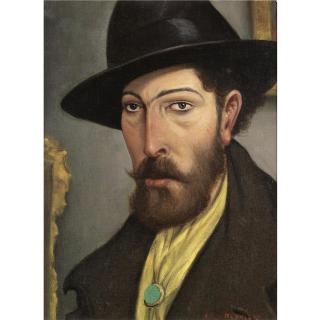 C.R.W. Nevinson - The Yellow Scarf (Portrait Of Augustus John)