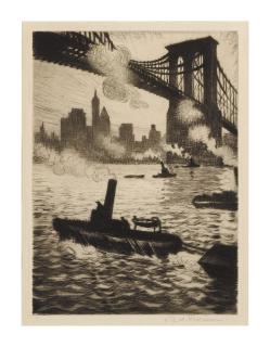 C. R. W. Nevinson - Under Brooklyn Bridge (Guichard 27)