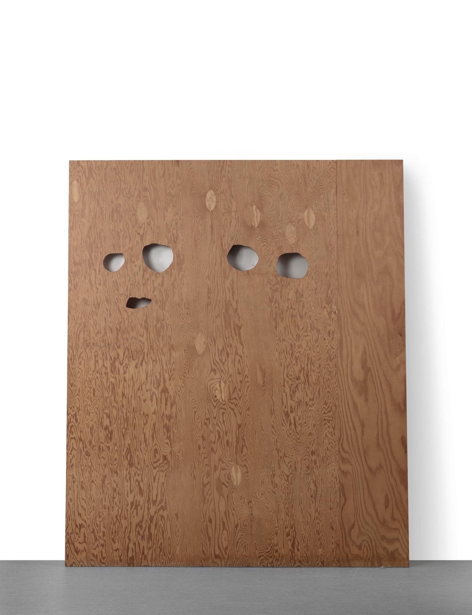 Cady Noland - Enquirer Page With Eyes Cut Out Template