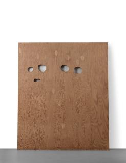 Cady Noland - Enquirer Page With Eyes Cut Out Template