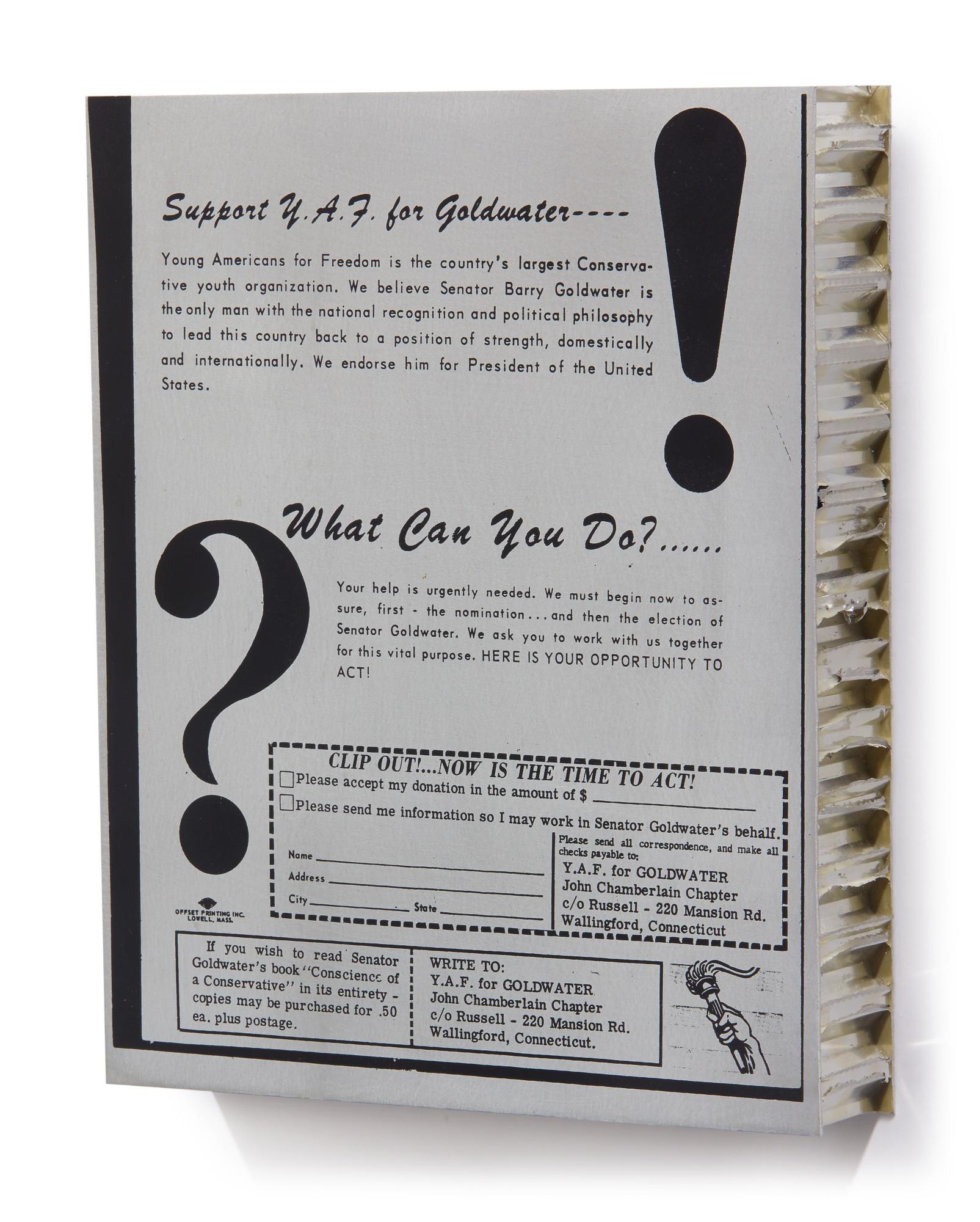 Cady Noland - Political Ad For Barry Goldwater