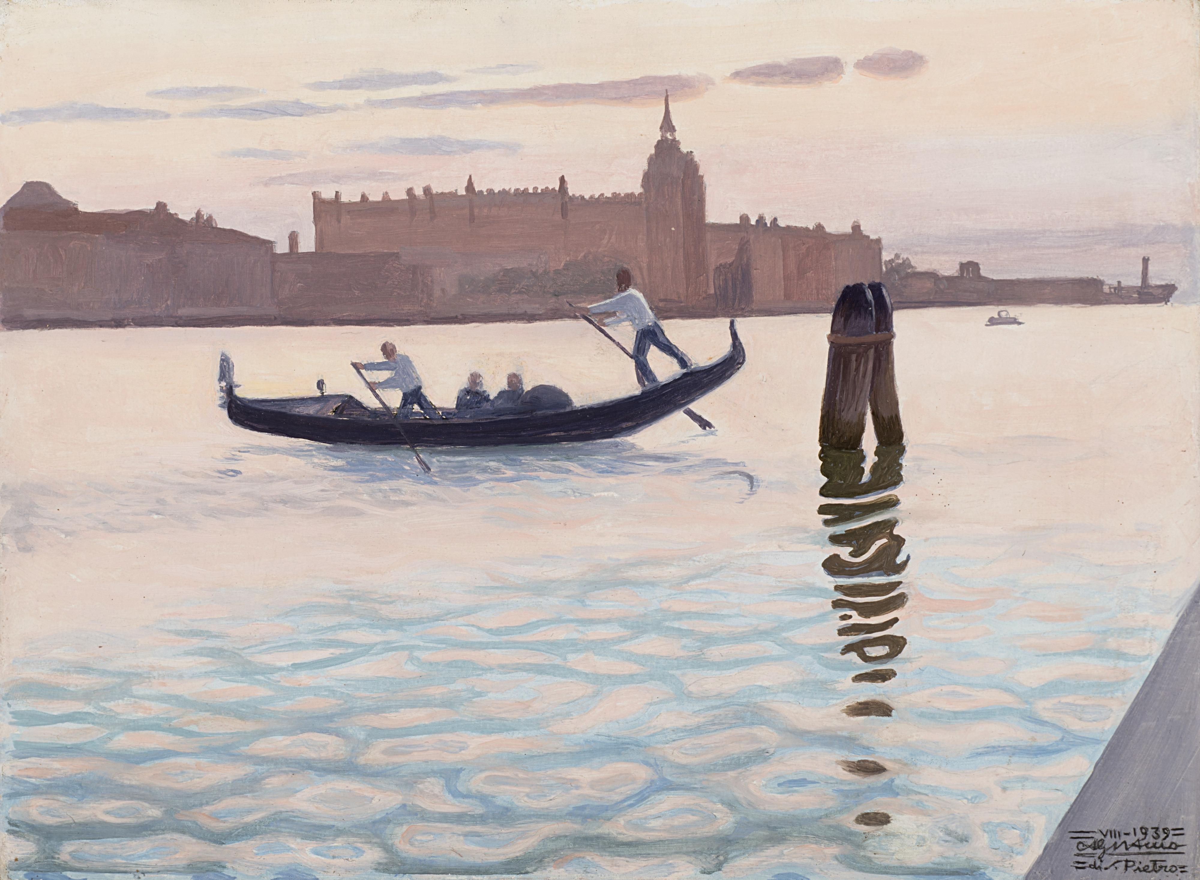 Cagnaccio Di San Pietro - Il tramonto e la gondola