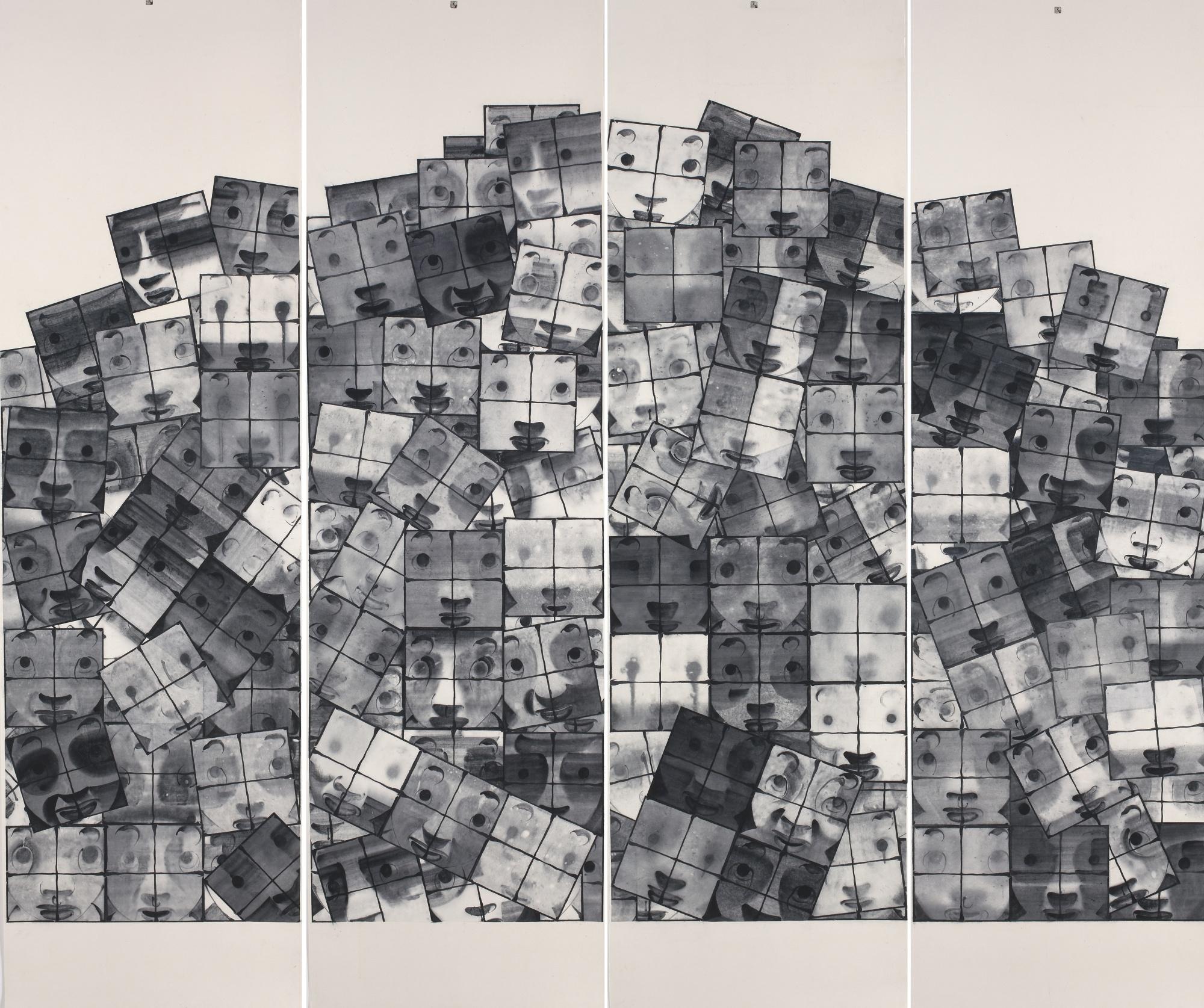 Cai Guangbin - Window-Accumulation (Quadriptych)