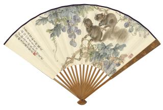 Cai Xian - Squirrels On Grapevine