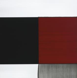 Callum Innes - Exposed Painting Cadmium Red Pale/Vine Black
