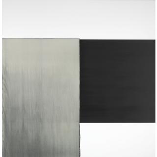 Callum Innes - Exposed Painting Charcoal Black, Gold Green