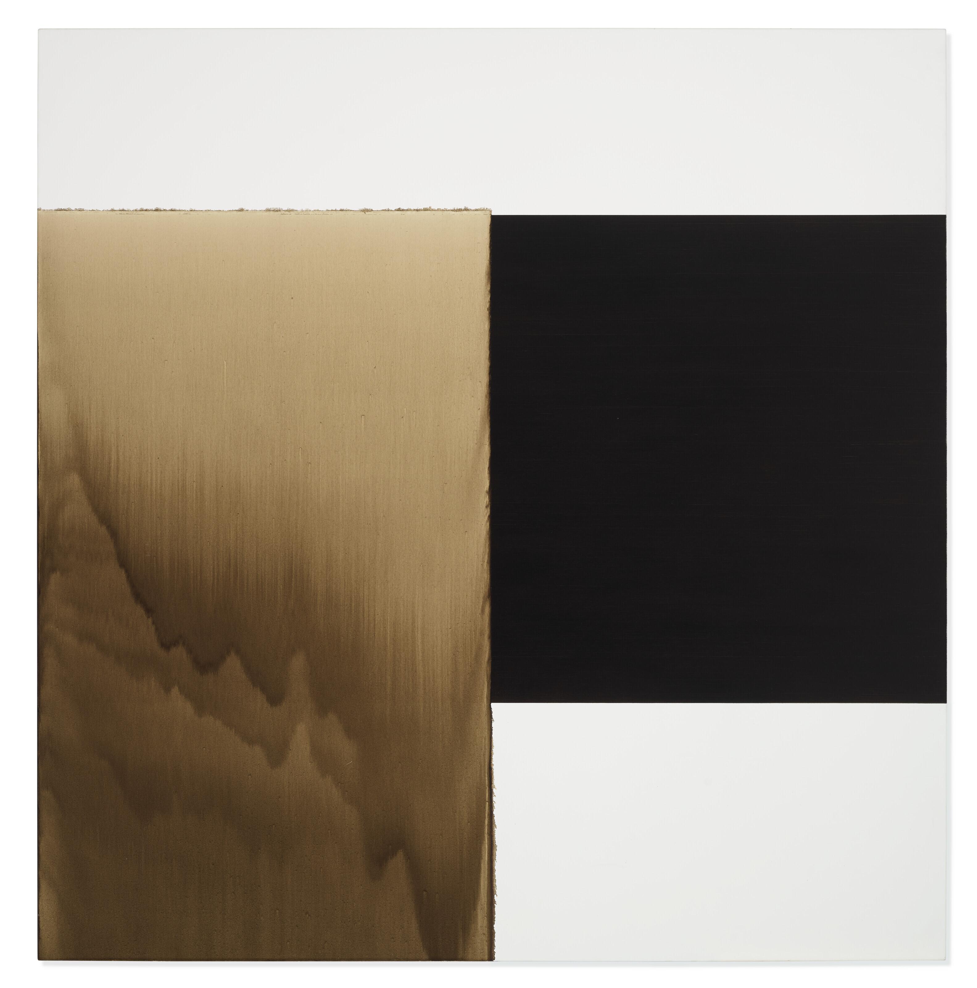 Callum Innes - Exposed Painting Charcoal Grey Yellow Oxide