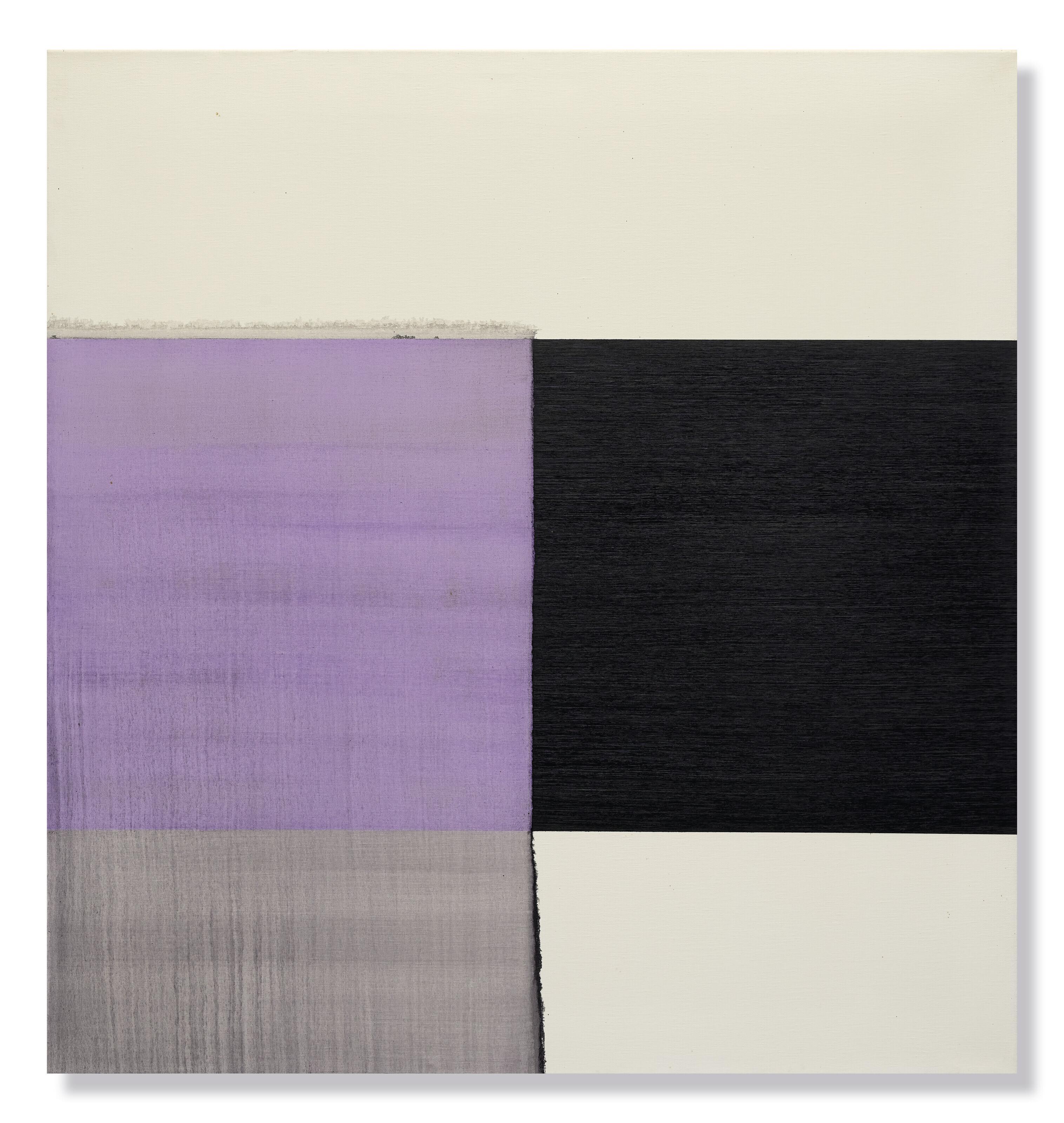 Callum Innes - Exposed Painting Charcoal Red Violet