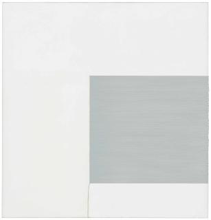 Callum Innes - Exposed Painting, Light Grey on White