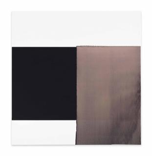 Callum Innes - Exposed Painting, Paynes Grey/Yellow Oxide/Red Oxide on White