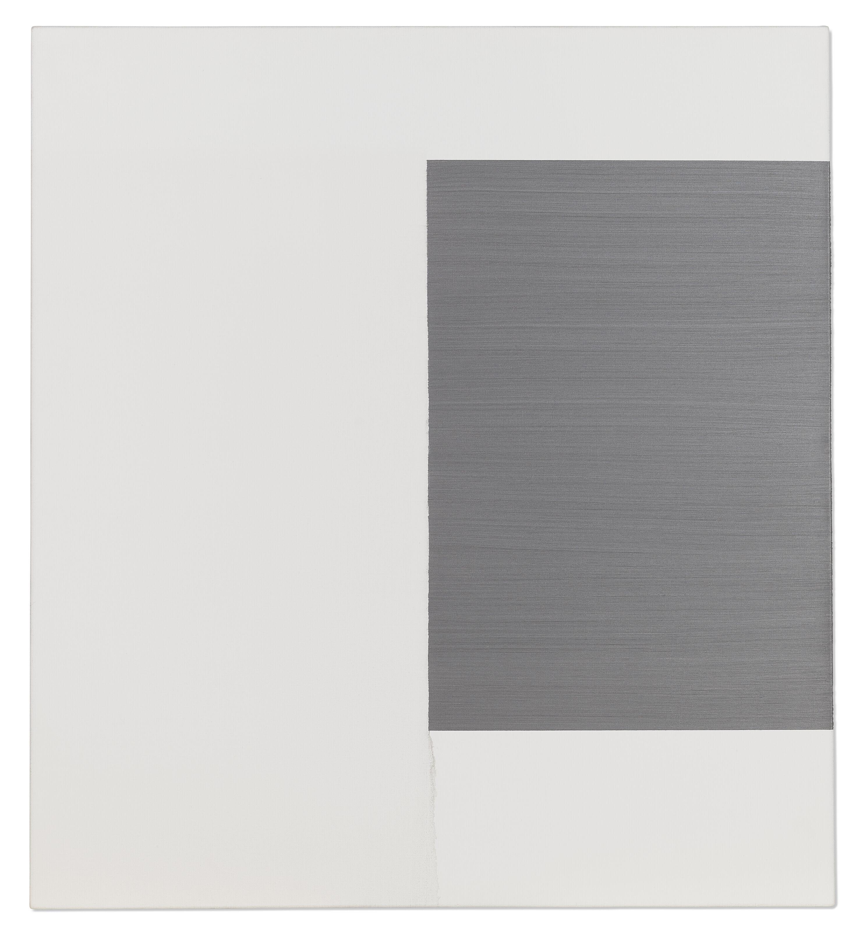 Callum Innes - Exposed Painting, Pewter on White