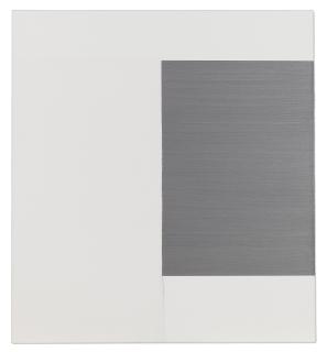 Callum Innes - Exposed Painting, Pewter on White