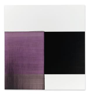 Callum Innes - Exposed Painting Scheveningen Black, Red, Violet