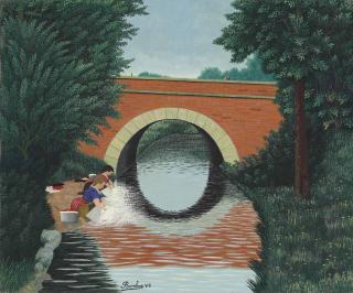 Camille Bombois - Lavandières près du pont de Valéry, Yonne