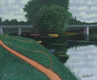 Camille Bombois - Rivière sous le pont de Chatou