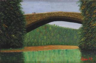 Camille Bombois - Two people standing on a bridge