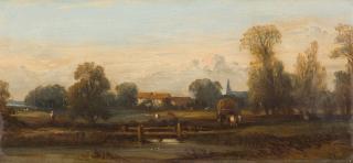 Camille Flers - Landschaft mit Heuwagen.