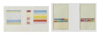 Camille Graeser - Sammelnummer von zwei Werken: Blatt mit zwei Farbstudien, 1965  Blatt mit zwei Farbstudien, 1970