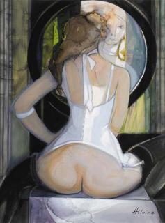 Camille Hilaire - Femme devant un mirroir