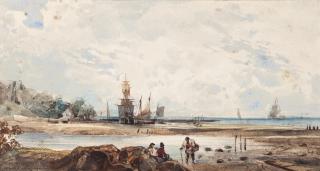 Camille-Joseph-Etienne Roqueplan - Mussel Gatherers On The Foreshore