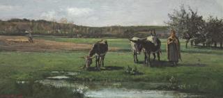 Camille Pissarro - Anes Au Pâturage