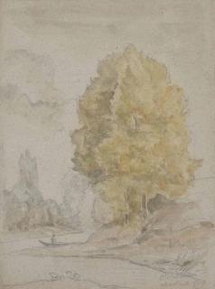 Camille Pissarro - Arbres au bord d\'une rivière